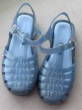 Mini Melissa Kids Possession Blue Glitter Jelly Sandals - Size 12 Toddler